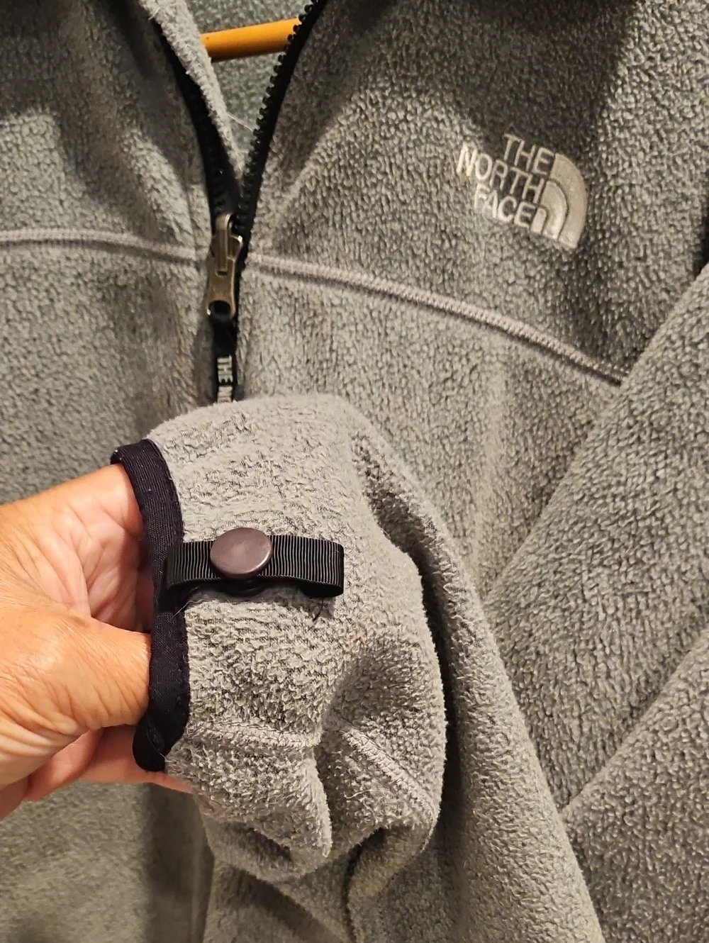 The North Face Grey and Black Fleece Zip Jacket